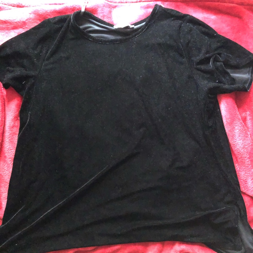 Velvet Black Top w/ Slits